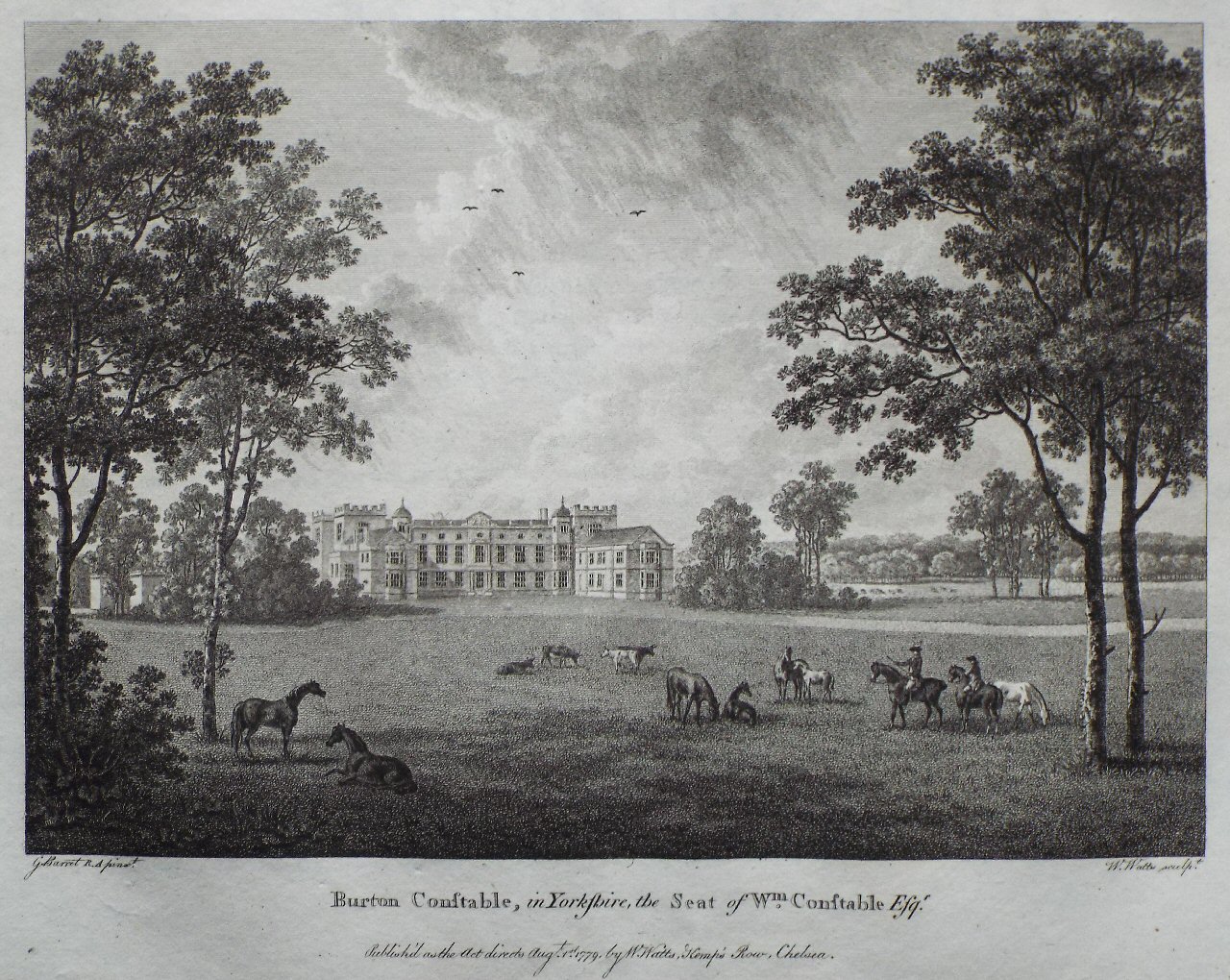 Print - Burton Constable, in Yorkshire, the Seat of Wm Constable Esqr - Watts